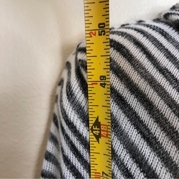 Copper Key Long Black White Stripe Duster Open Front Hooded Sweater Size Large - Picture 9 of 11